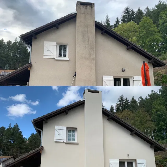 Avant/après nettoyage de façade