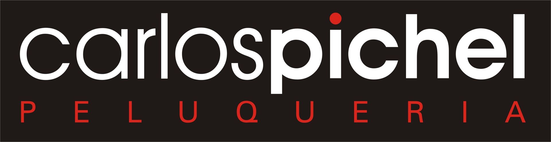 Un logotipo para carlospichel peluqueria con fondo negro
