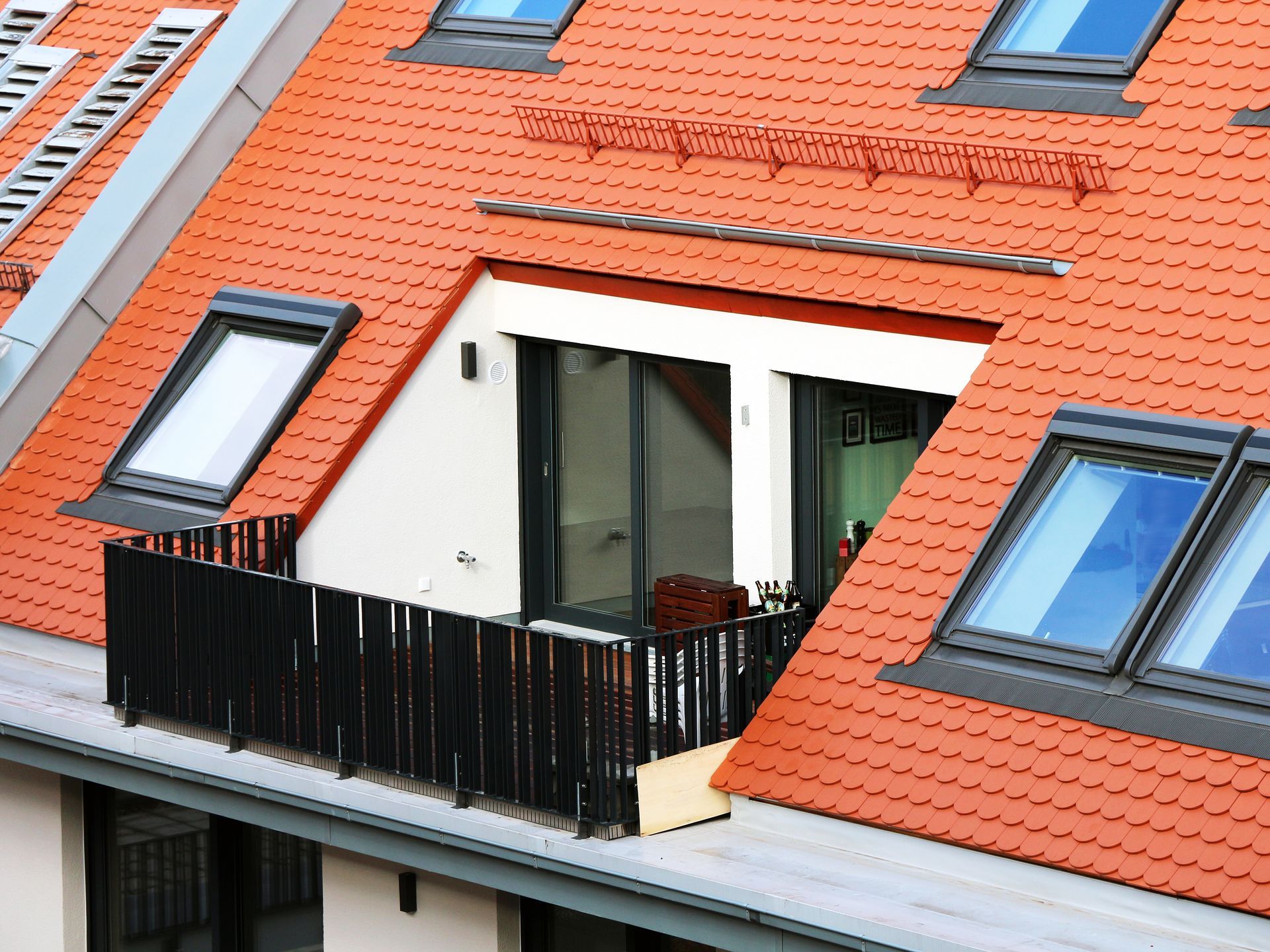 Terrasse tropézienne avec deux baies vitrées