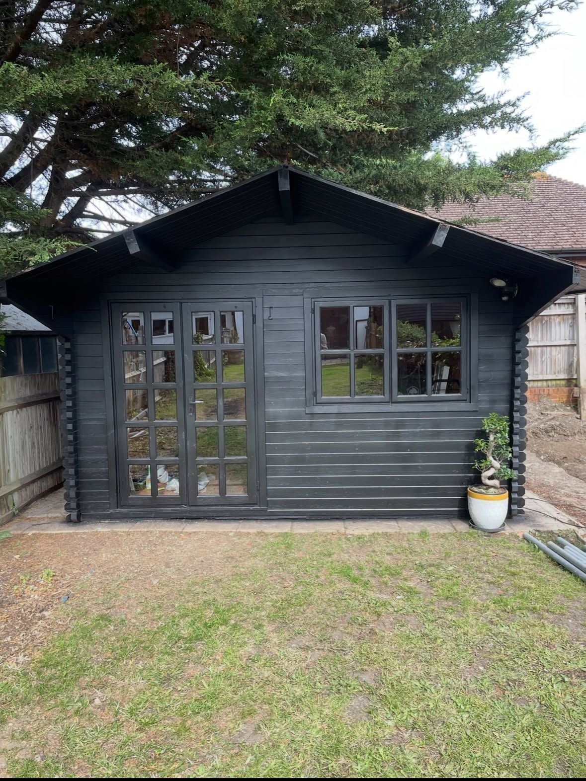exterior garden shed painted