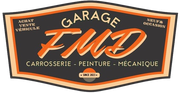 Logo FMD Garage de couleurs orange et gris