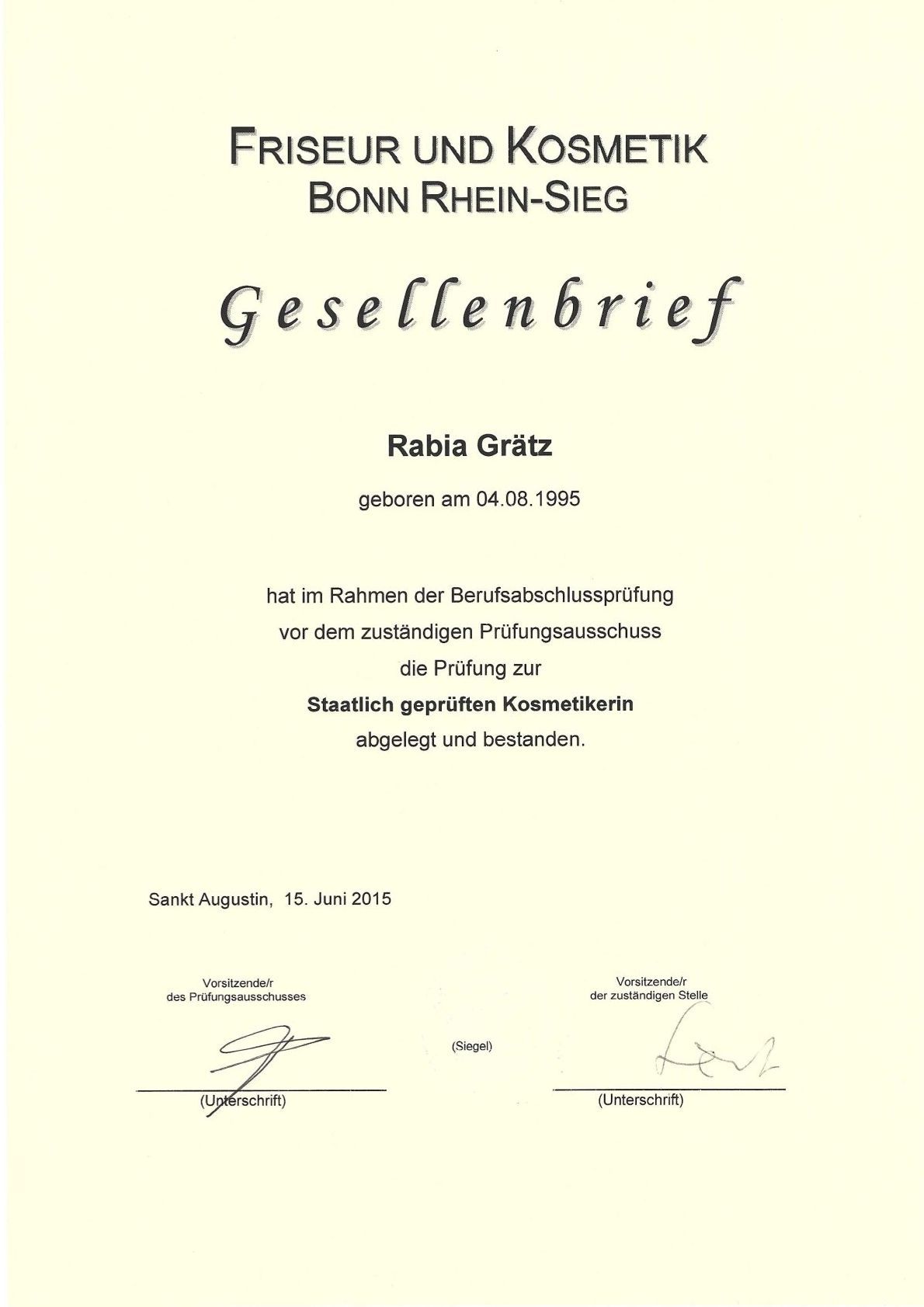Gesellenbrief Gesellenbrief