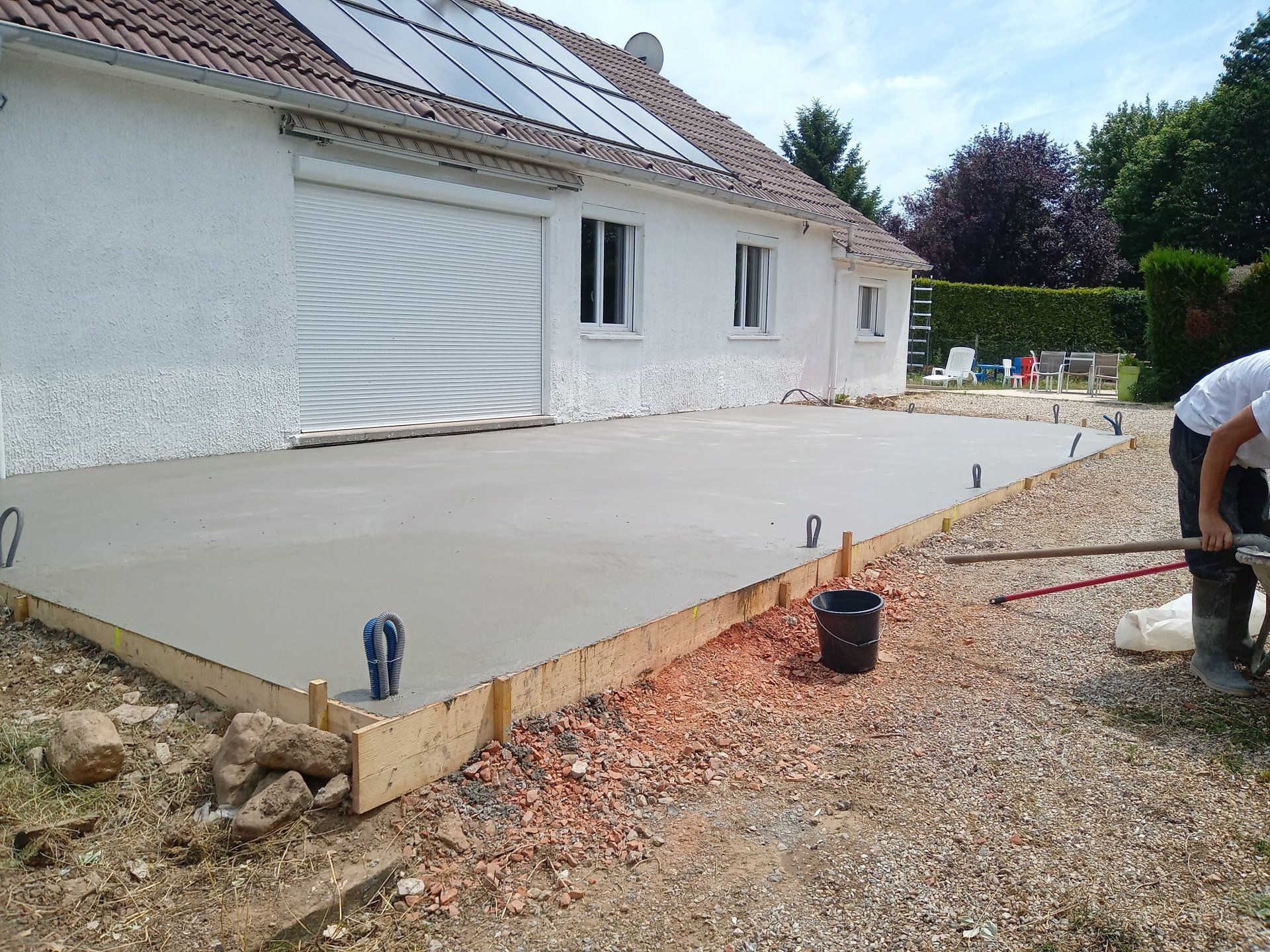 Pose de dalle de béton