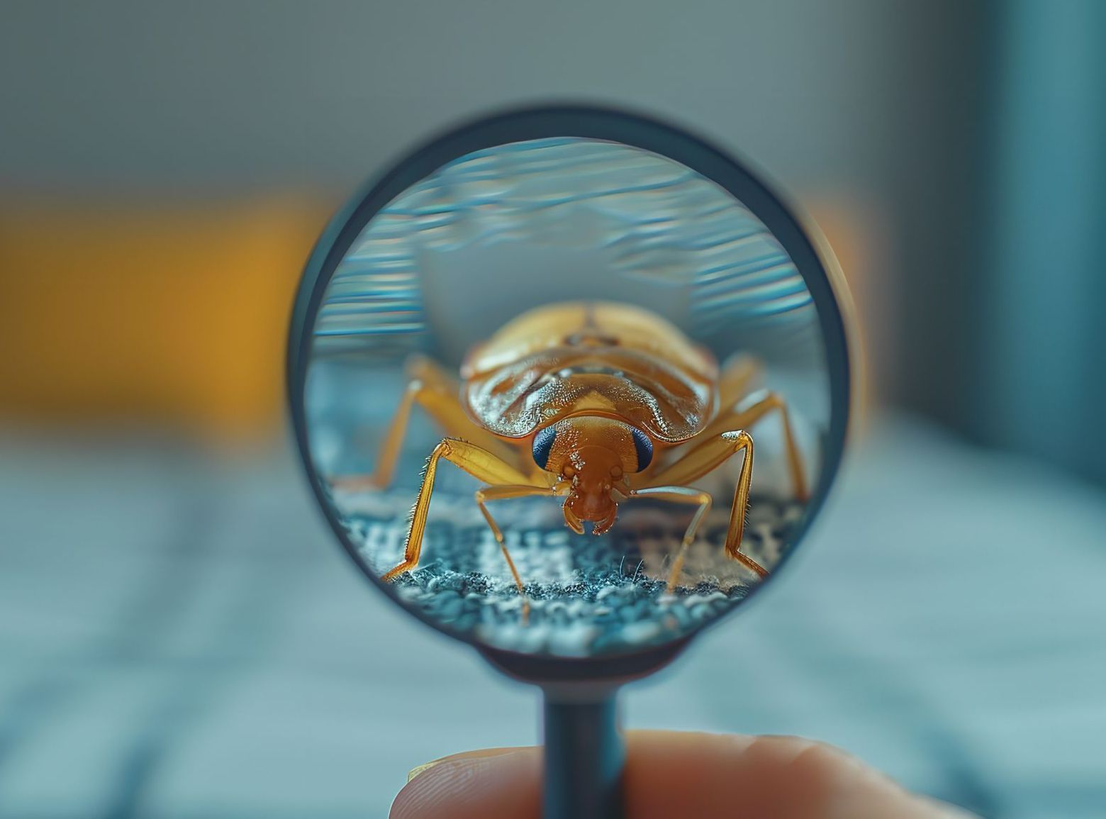 Une punaise de lit dans une loupe