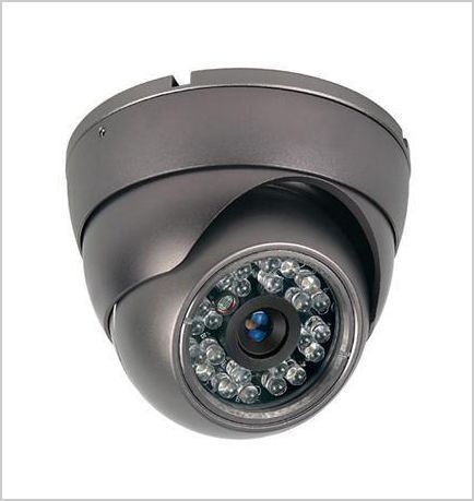 Una cámara domo con muchas luces a su alrededor.