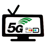 Un televisor con un logotipo 5G.