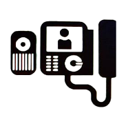 Un icono en blanco y negro de un teléfono con una imagen de una persona en él.