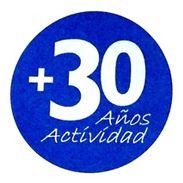 Un círculo azul con el número 30 en él.