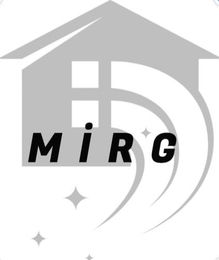 Ein schwarz-weißes Logo für eine Firma namens Mirg Gebäudeservice