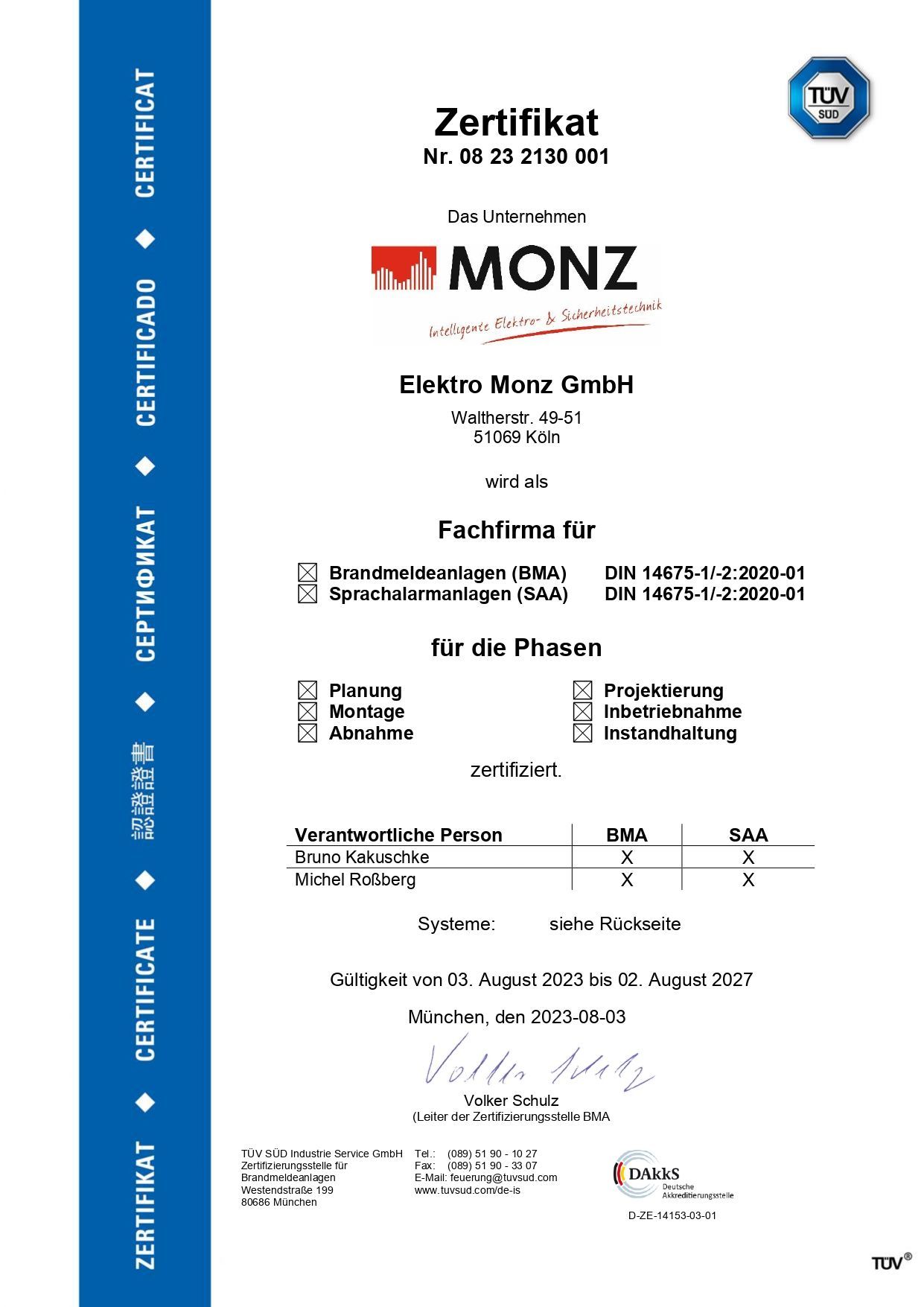 Ein Zertifikat zum Mobotix Gold Partner 2025