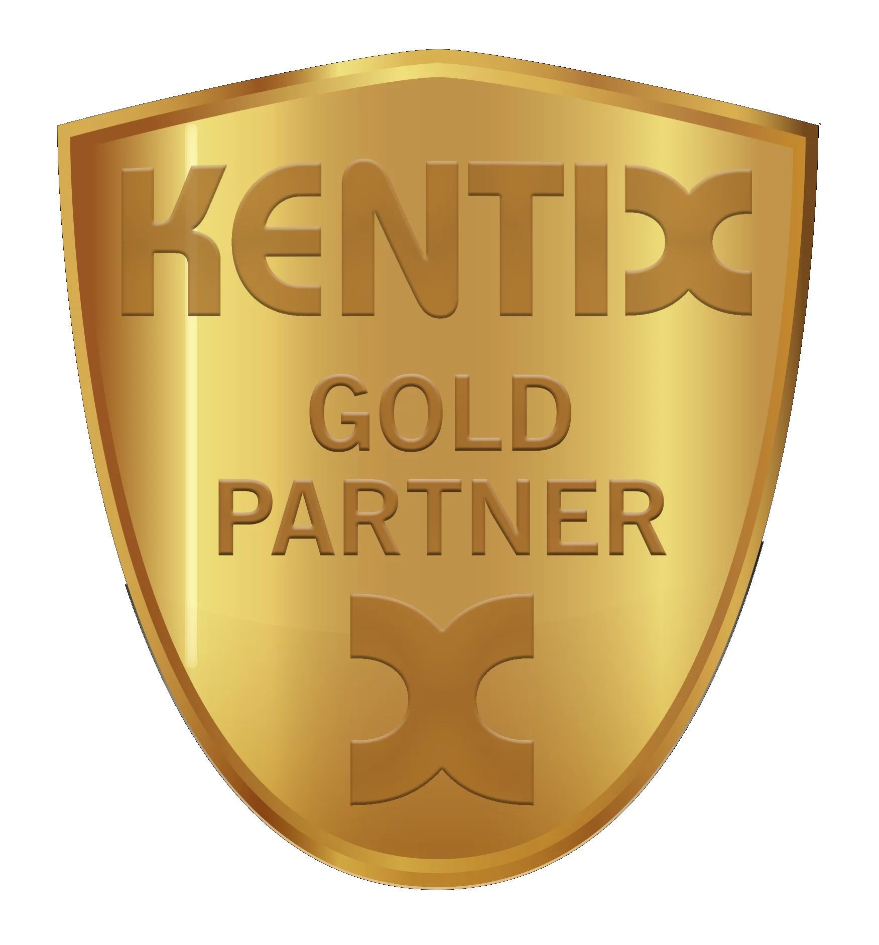 Ein goldenes Schild mit der Aufschrift „Kentix Gold Partner“