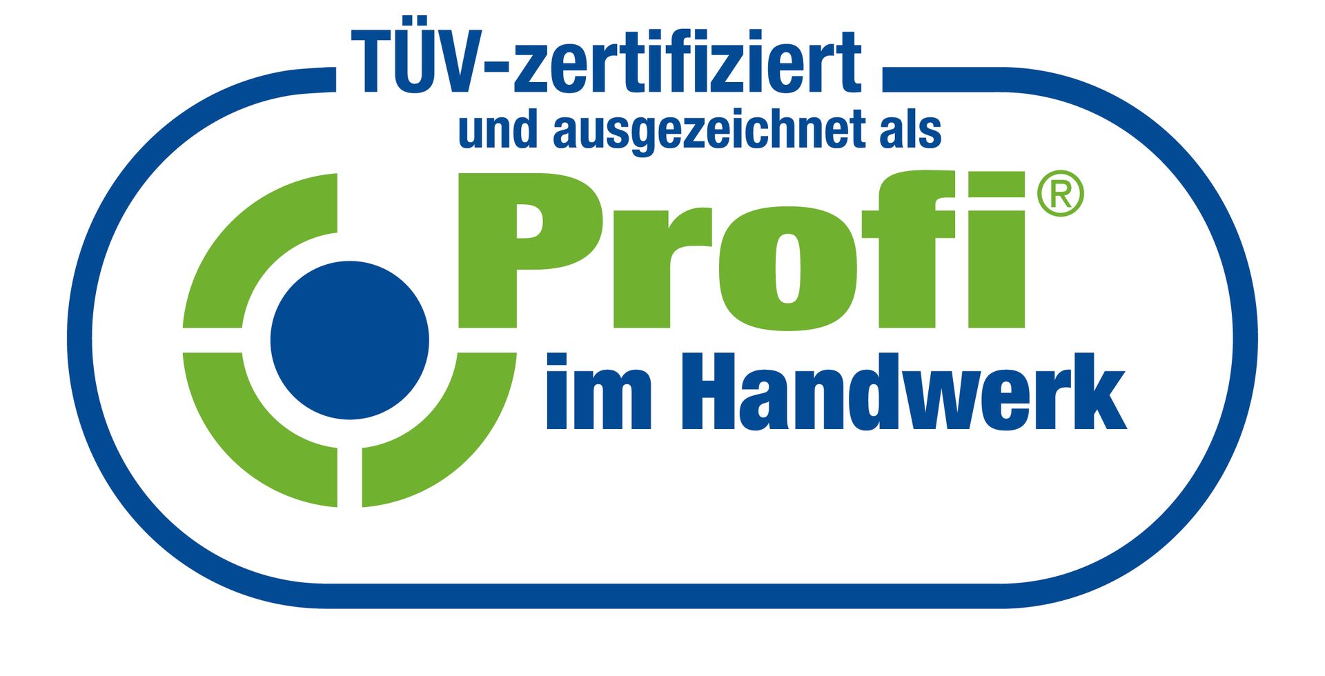 Ein blau-grünes Logo für Profi im Handwerk