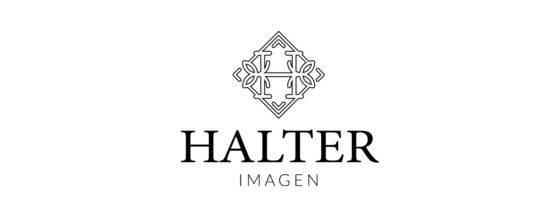 Un logotipo en blanco y negro para Halter Imagen.