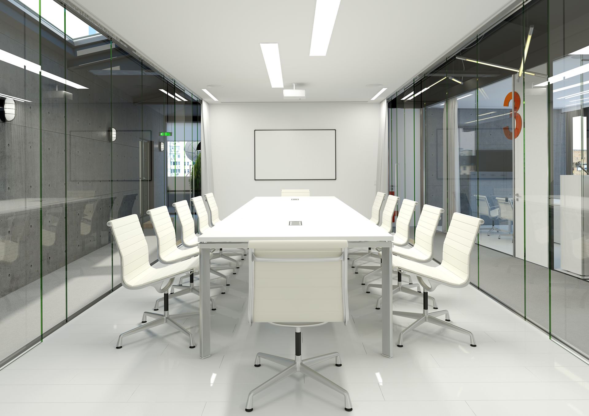 Salle de réunion blanche