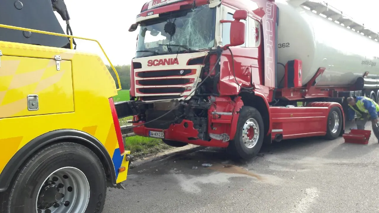 Remorquage d'un camion par l'entreprise