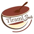 Logotipo de Tiramis&uacute; Sur con un taz&oacute;n de postre marr&oacute;n y una cuchara en tonos crema y marr&oacute;n.