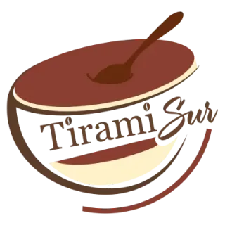 Logotipo de Tiramis&uacute; Sur con un taz&oacute;n de postre marr&oacute;n y una cuchara en tonos crema y marr&oacute;n.