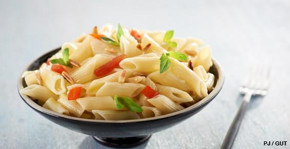 Des penne au basilic, resto Aux Bienvenus à Fontanes dans le Lot