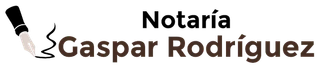Un logotipo para el notario Gaspar Rodríguez con un bolígrafo.