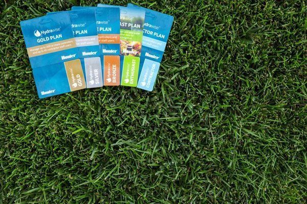 Un montón de cartas están colocadas sobre un exuberante campo verde.