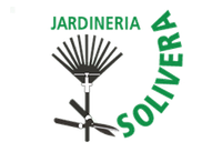 Un logotipo para jardineria solvera con un abanico y tijeras.