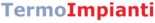 Un logo rosso e blu per termoimpianti su uno sfondo bianco