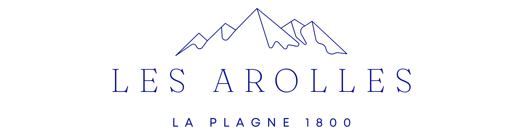 Logo of Les Arrolles with mountain graphic and "La Plagne 1800" text.