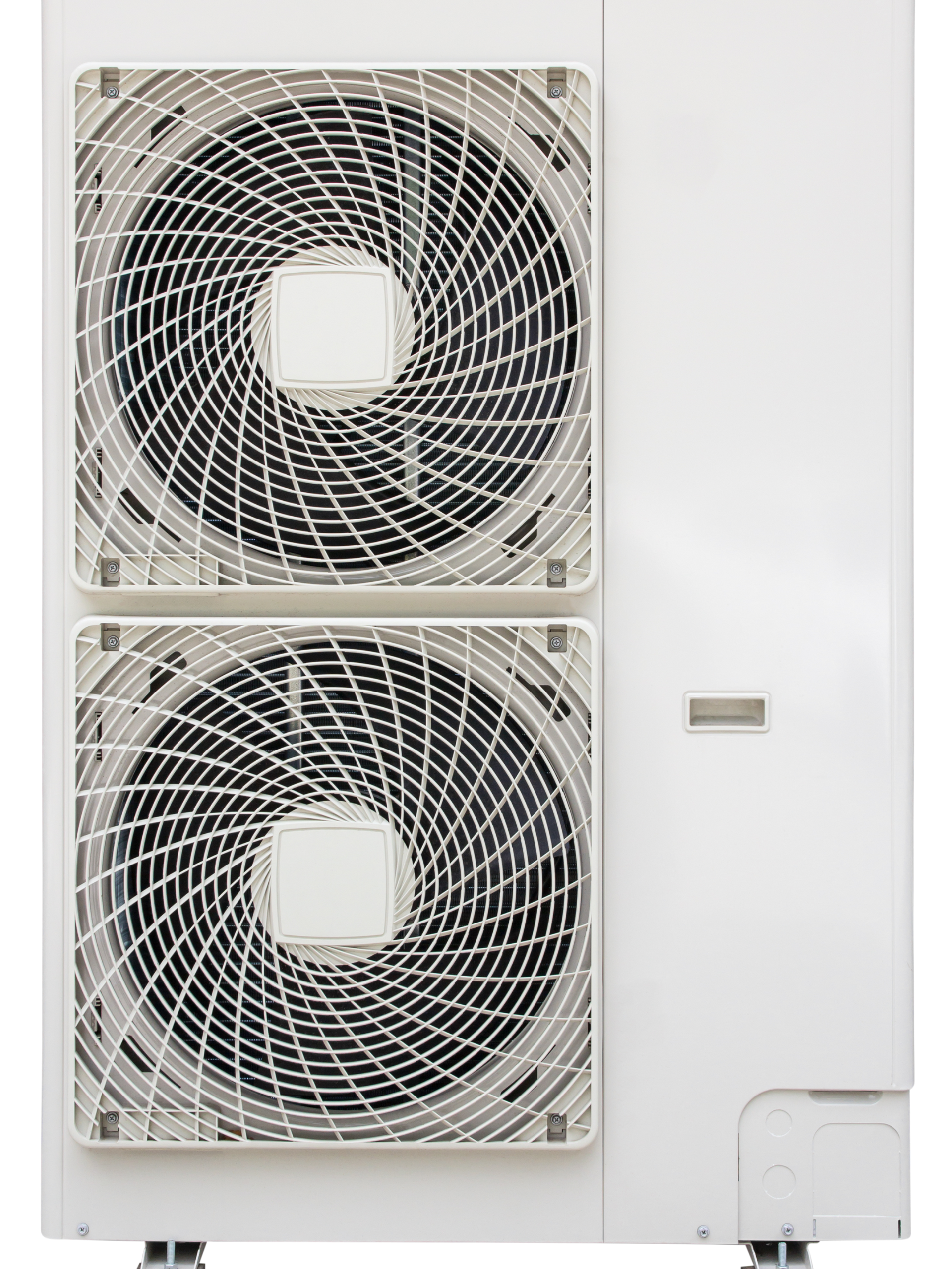 Unité de climatisation blanche avec deux grilles de ventilation.