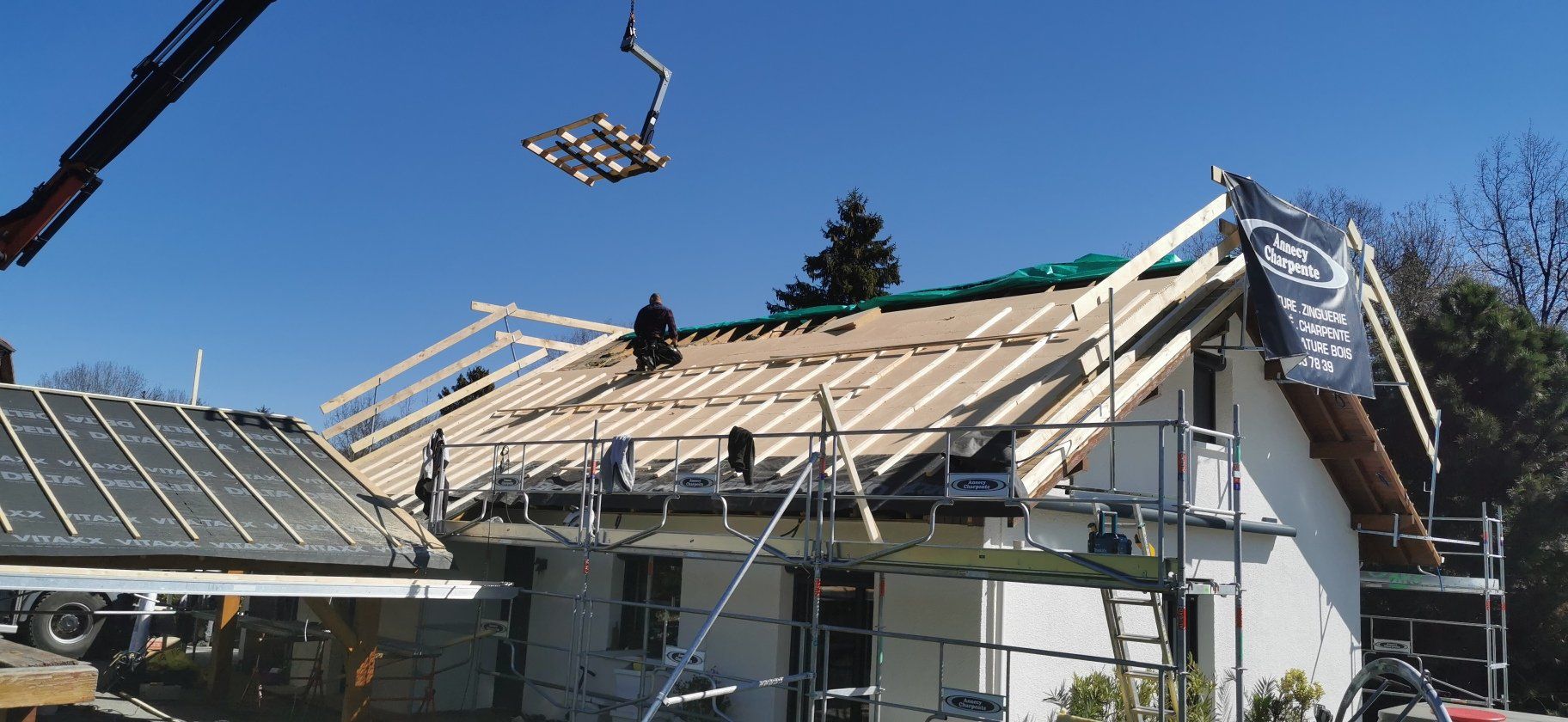 Rénovation toiture avec isolation fibre de bois cuvat
