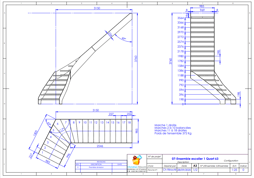 Escalier plan conception