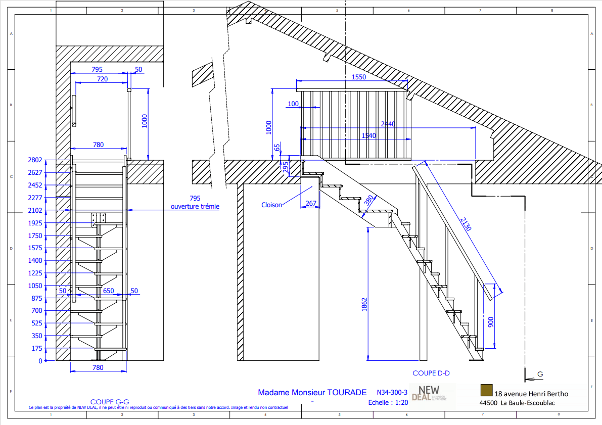 Plan d'escalier en métal