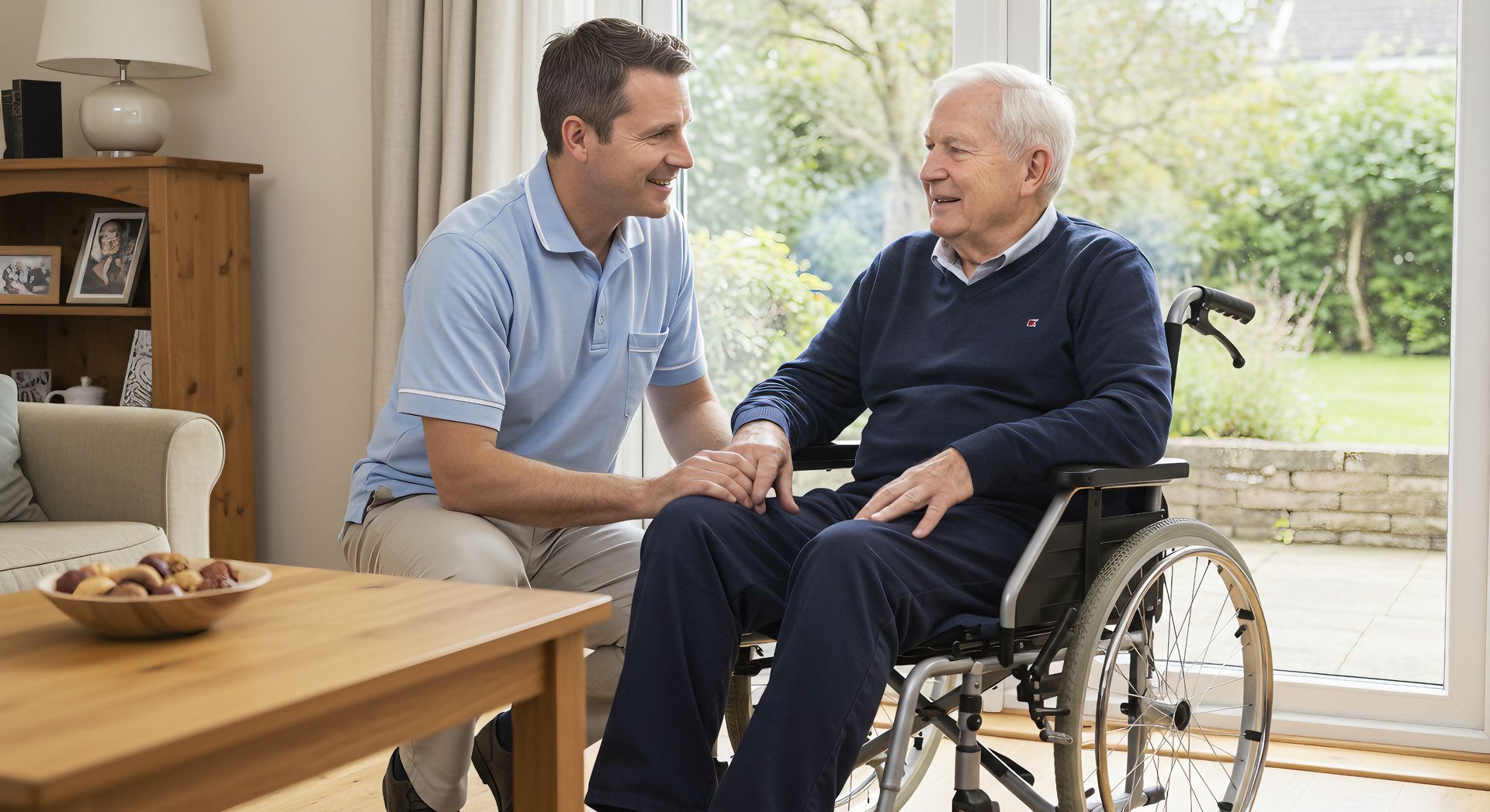 Un homme en fauteuil roulant