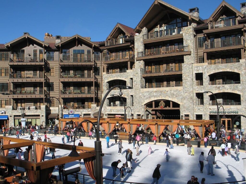Outdoor ice rink at Northstar Tahoe