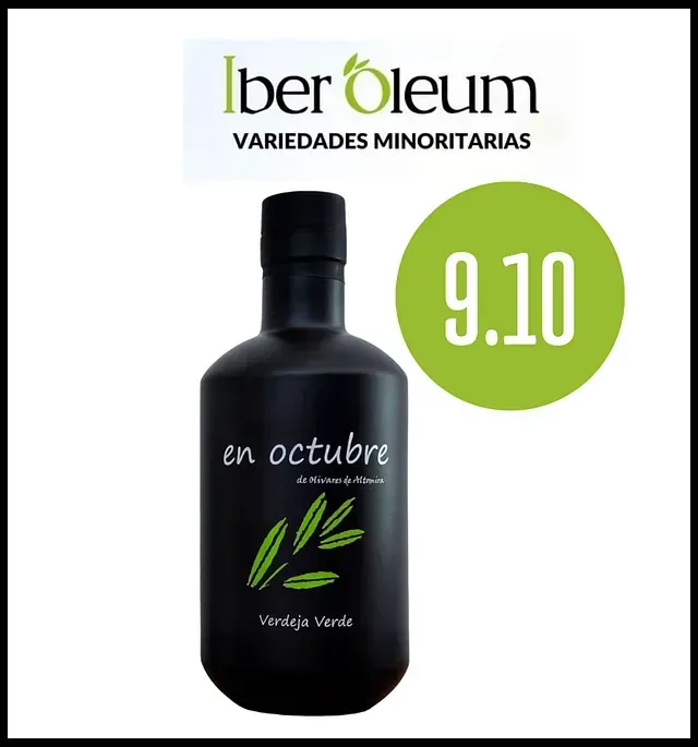 Una botella de iber oleum de variedades minoritarias en octubre