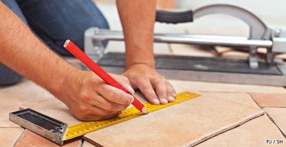 Pose de carrelage en intérieur, à Beaune