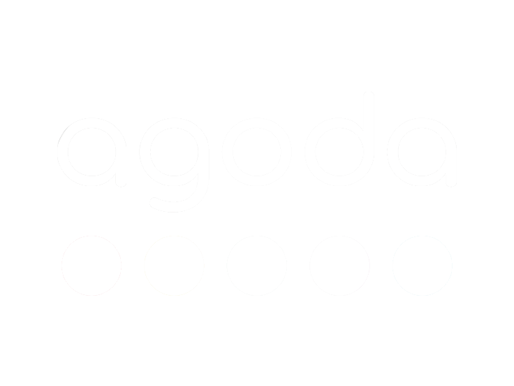 A white logo for a company with multiple words arranged in a grid pattern.