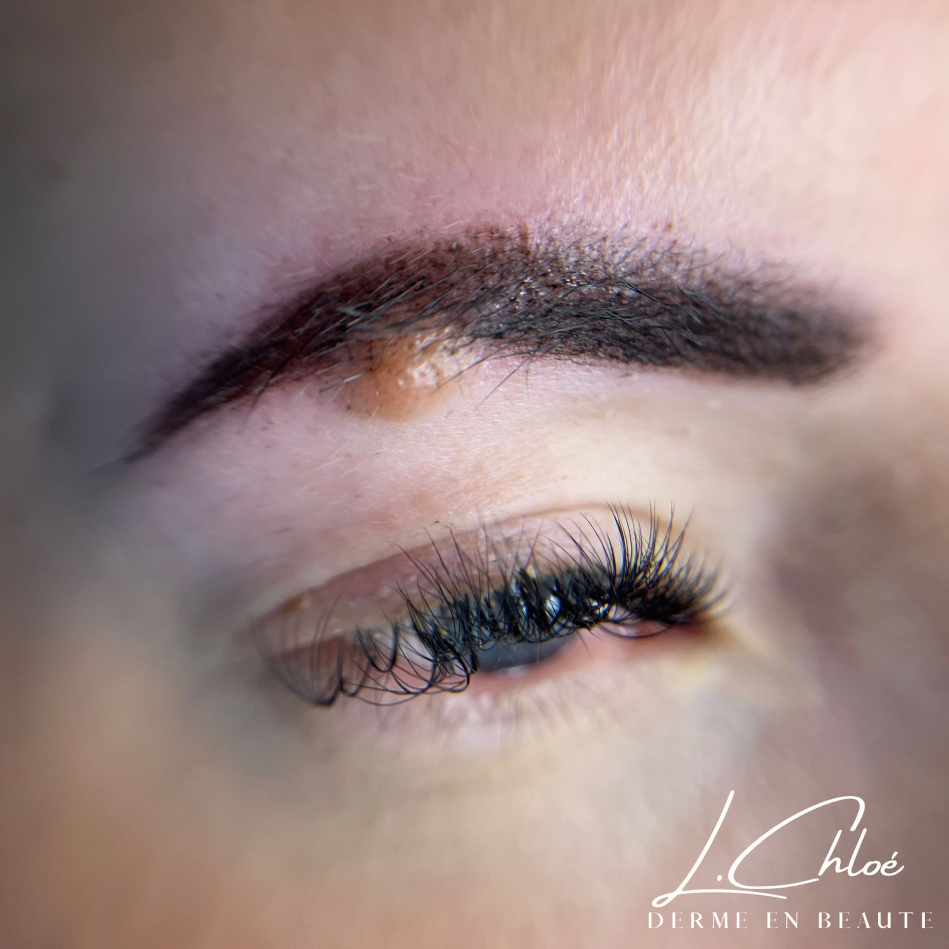 Détails redéfinition de sourcils réalisés par Derme en Beauté au Mans