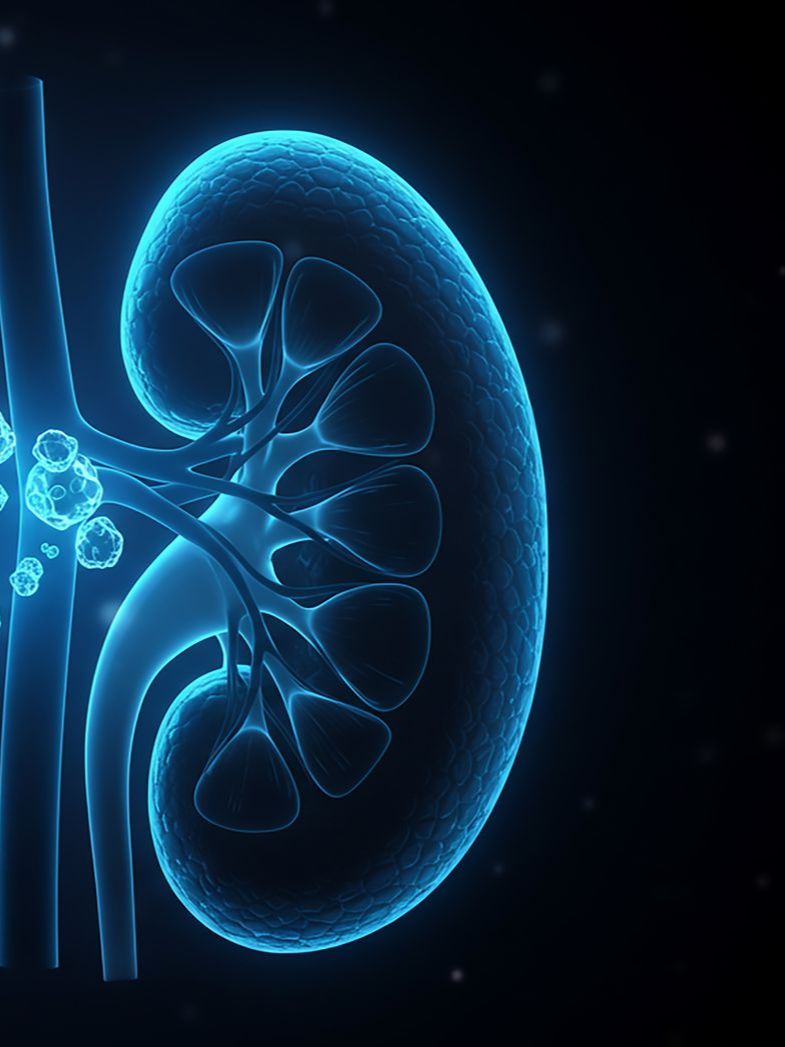 Illustration d'un rein luminescent