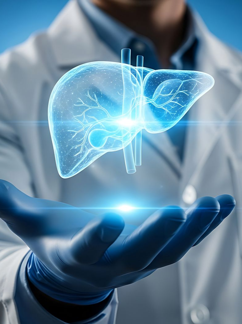 Hologramme d'un foie anatomique