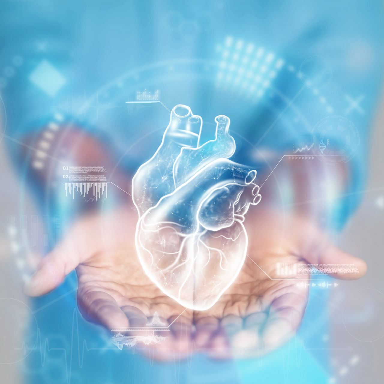 Deux mains en coupe sous le dessin d'un cœur