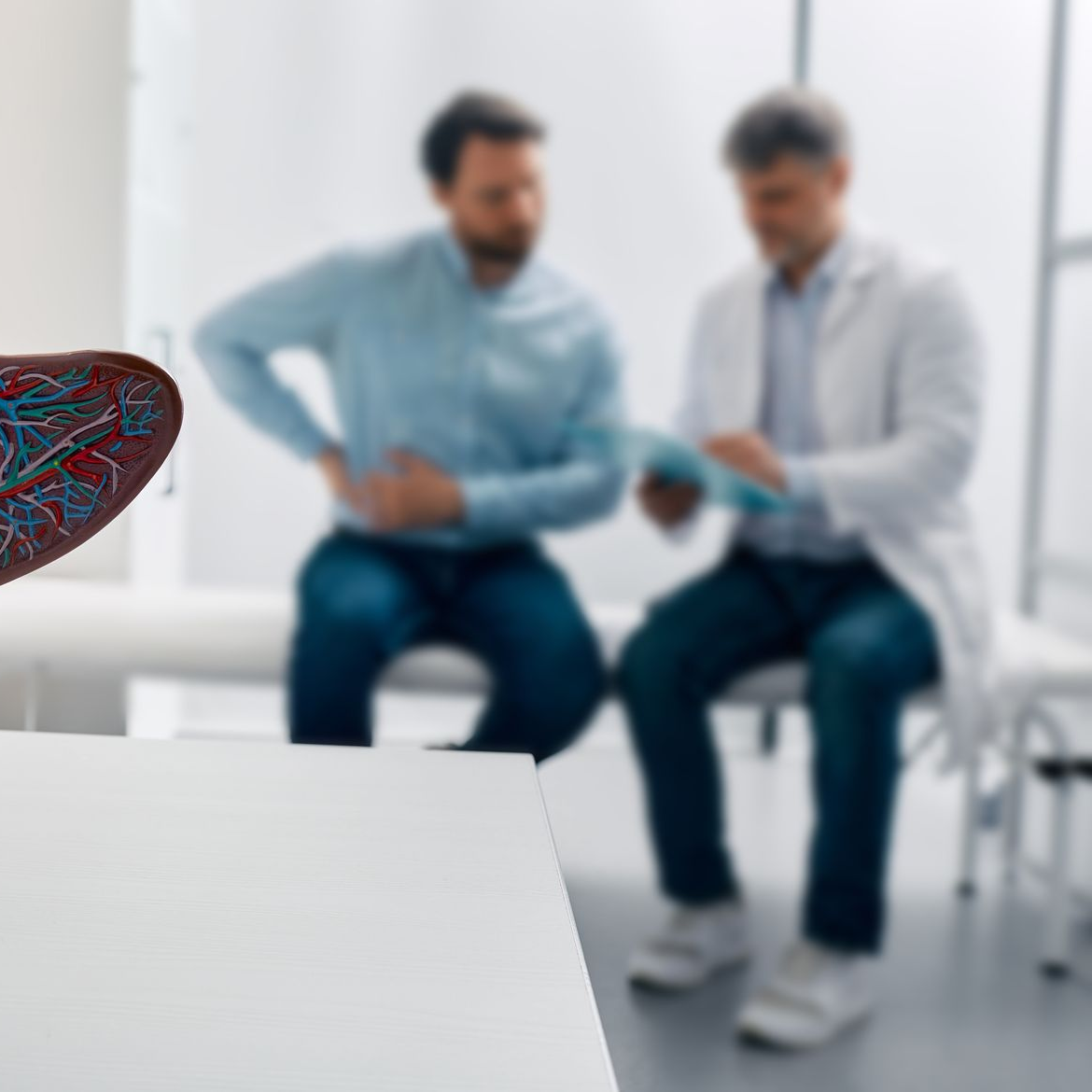 Patient et médecins assis ensemble