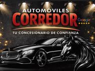 Logotipo de Autom&oacute;viles Corredor con un coche negro, una cabeza de caballo y una calificaci&oacute;n de cinco estrellas .
