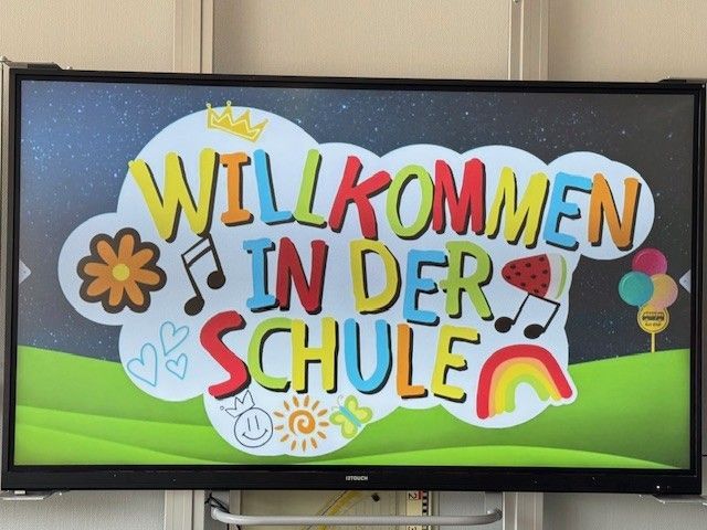 Interactive whiteboard with colorful 