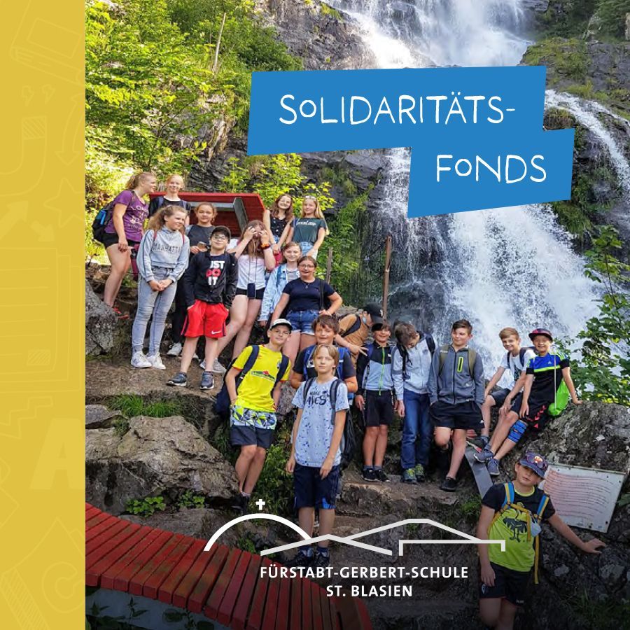 Group of students at a waterfall, promoting the 