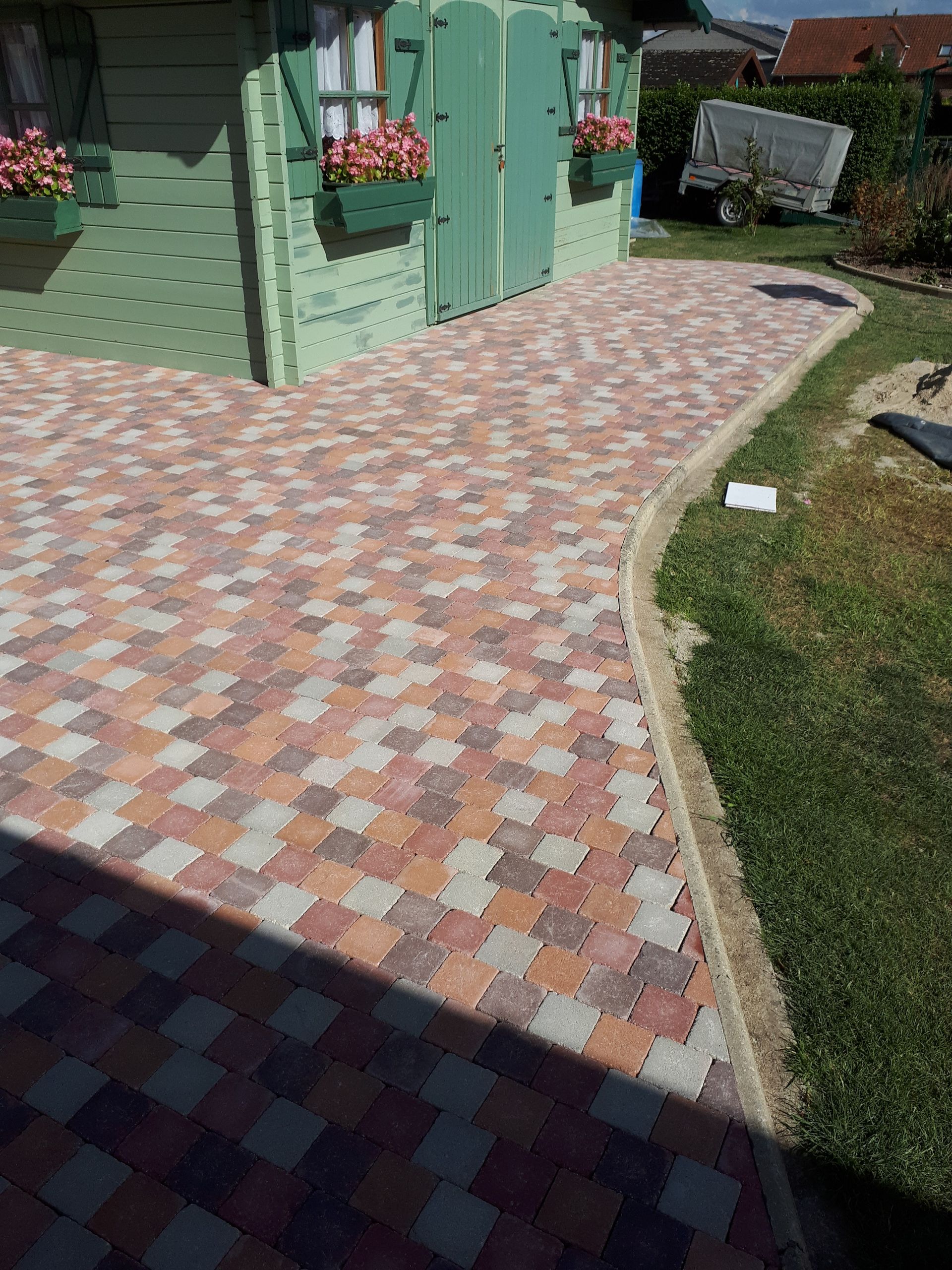 Surface extérieure en pavés