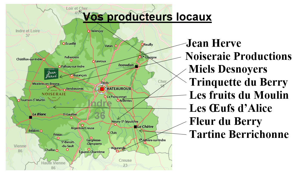 Carte des producteurs  locaux