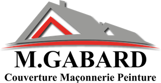 Logo d'une maison grise et rouge avec une ligne rouge incurvée en dessous, suggérant la construction d'une habitation.