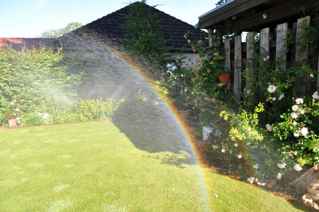 Bewässerungsanlage in einem privaten Garten.