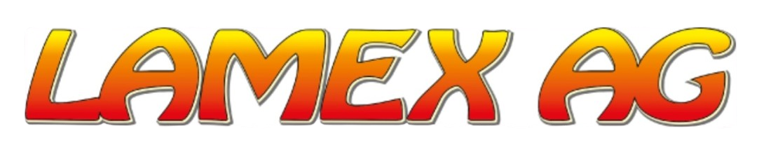 Ein rot-gelbes Logo für Lamex AG auf weißem Hintergrund