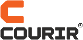 Le logo de Courir, avec un « C » orange au-dessus du mot « COURIR » en caractères gras noirs.